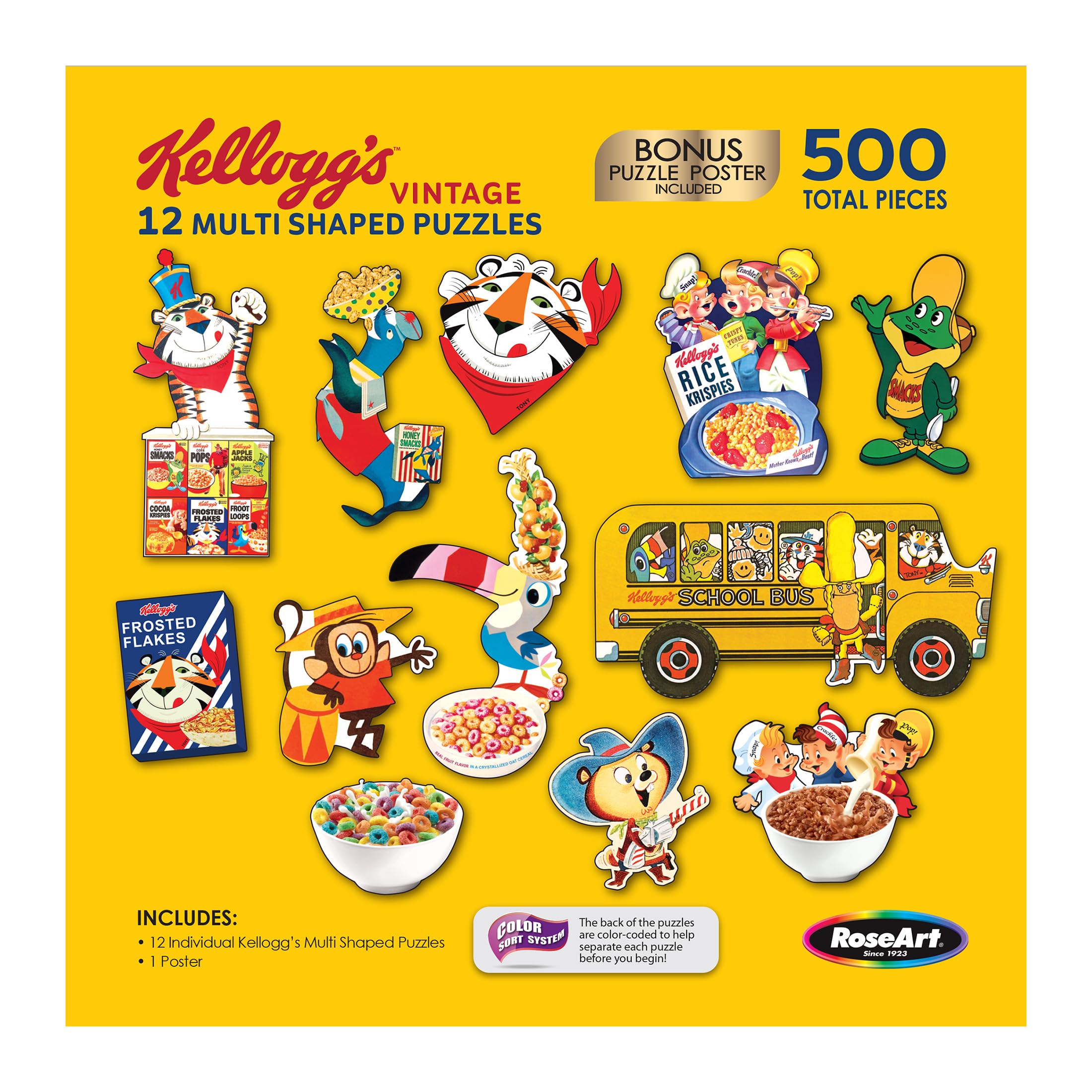 ケロッグパズル　ボーナスポスター付き　　500ピース Amazon.com: RoseArt - Mini Shaped - Kellogg's - 500 Piece Jigsaw